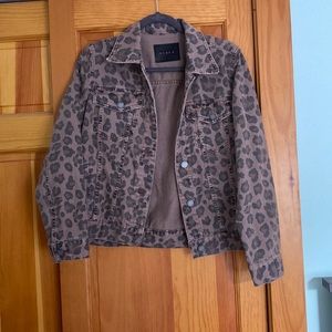 BLANKNYC cheetah print denim jacket